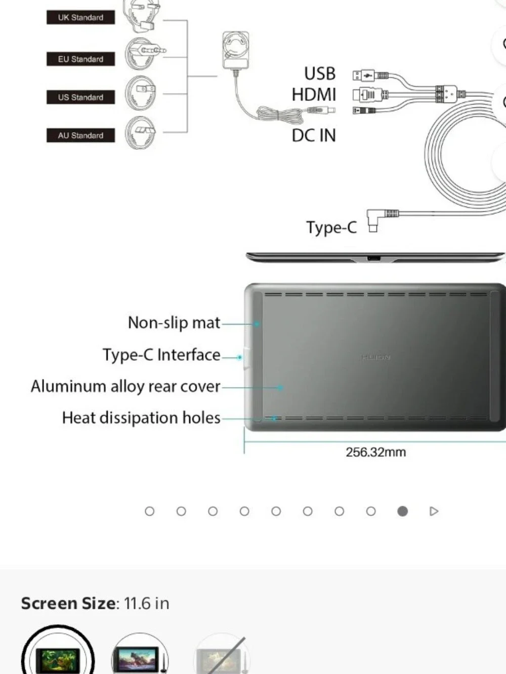 Huion Kamvas Pro12 Graphics Drawing Tablet.  8192 Pressure Sensitivity.